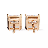 14K White Gold IGI Certified Princess Solitaire Stud Earrings, 4 Prong, D-E Color, VVS/VS Clarity