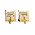 14K White Gold IGI Certified Princess Solitaire Stud Earrings, 4 Prong, D-E Color, VVS/VS Clarity