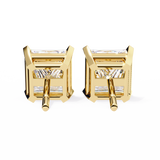 14K White Gold IGI Certified Princess Solitaire Stud Earrings, 4 Prong, D-E Color, VVS/VS Clarity
