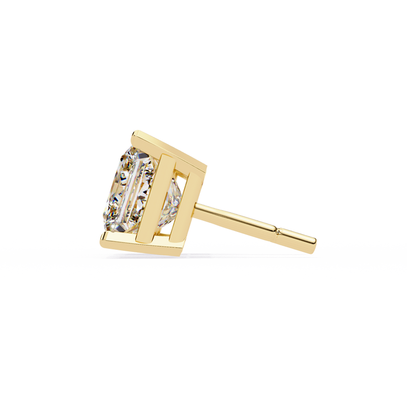 14K White Gold IGI Certified Princess Solitaire Stud Earrings, 4 Prong, D-E Color, VVS/VS Clarity