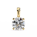 14K White Gold IGI Certified Round Diamond Solitaire Pendant – D-E Color, VVS–VS Clarity, Classic Bail