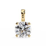 14K White Gold IGI Certified Round Diamond Solitaire Pendant – D-E Color, VVS–VS Clarity, Classic Bail
