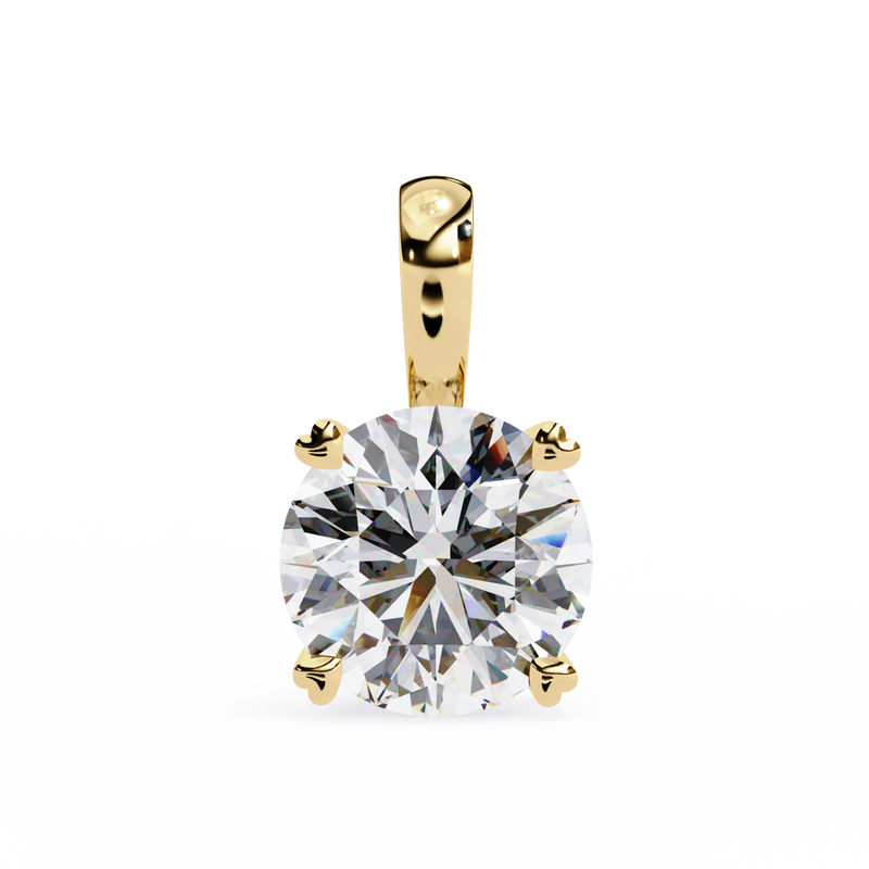 14K White Gold IGI Certified Round Diamond Solitaire Pendant – D-E Color, VVS–VS Clarity, Classic Bail
