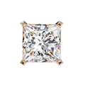 14K White Gold IGI Certified Princess Solitaire Stud Earrings, 4 Prong, D-E Color, VVS/VS Clarity