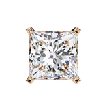 14K White Gold IGI Certified Princess Solitaire Stud Earrings, 4 Prong, D-E Color, VVS/VS Clarity