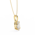 14K Lab Grown Marquise Diamond Solitaire Pendant Necklace, E-F Color, VVS-VS Clarity