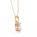 14K Lab Grown Marquise Diamond Solitaire Pendant Necklace, E-F Color, VVS-VS Clarity