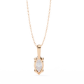14K Lab Grown Marquise Diamond Solitaire Pendant Necklace, E-F Color, VVS-VS Clarity
