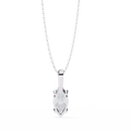 14K Lab Grown Marquise Diamond Solitaire Pendant Necklace, E-F Color, VVS-VS Clarity