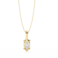 14K Lab Grown Marquise Diamond Solitaire Pendant Necklace, E-F Color, VVS-VS Clarity