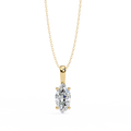 14K White Gold IGI Certified Marquise Diamond Solitaire Pendant – D-E Color, VVS–VS Clarity, Classic Bail