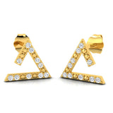 Lab Grown Diamond Triangle Shape Earring in Gold Plated Sterling Silver (.925)