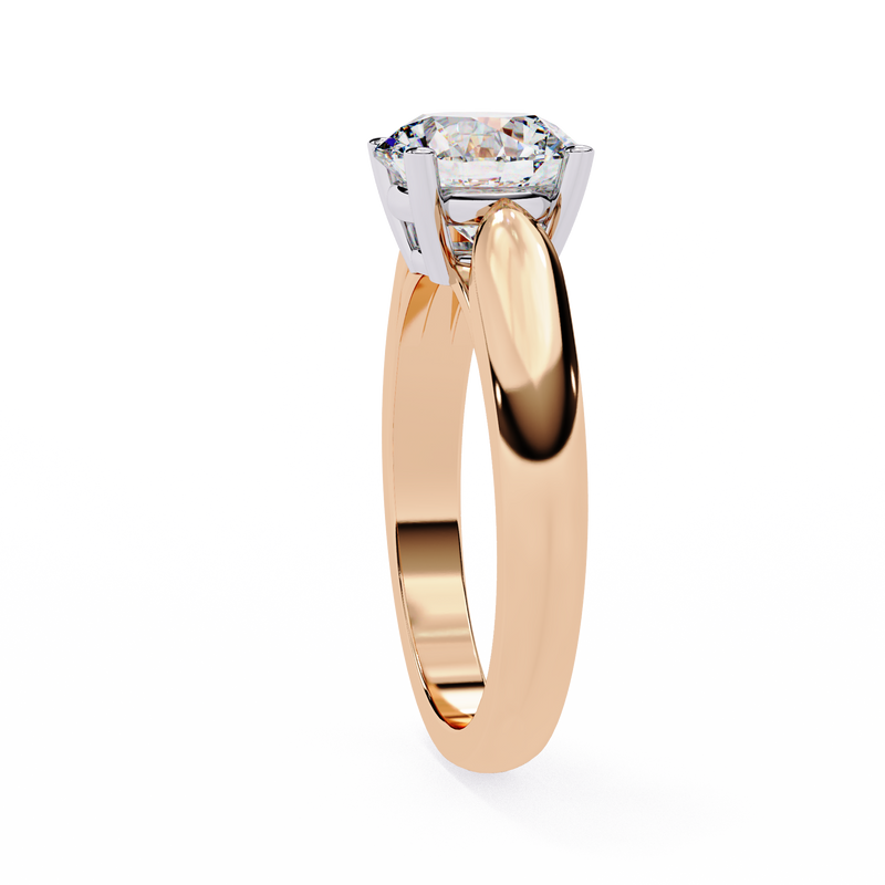 14k IGI certified round ring with E-F color VVS-VS clarity diamonds 72