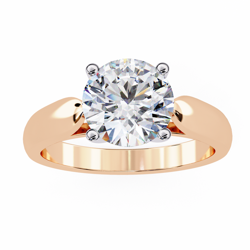 14k IGI certified round ring with E-F color VVS-VS clarity diamonds 72