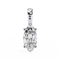 14K White Gold IGI Certified Marquise Diamond Solitaire Pendant – D-E Color, VVS–VS Clarity, Classic Bail