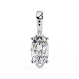 14K White Gold IGI Certified Marquise Diamond Solitaire Pendant – D-E Color, VVS–VS Clarity, Classic Bail