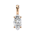 14K Lab Grown Marquise Diamond Solitaire Pendant Necklace, E-F Color, VVS-VS Clarity