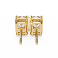 14K White Gold IGI Certified Emerald Cut Solitaire Stud Earrings, 4 Prong, D-E Color, VVS/VS Clarity