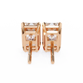14K White Gold IGI Certified Emerald Cut Solitaire Stud Earrings, 4 Prong, D-E Color, VVS/VS Clarity