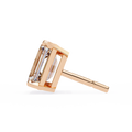14K White Gold IGI Certified Emerald Cut Solitaire Stud Earrings, 4 Prong, D-E Color, VVS/VS Clarity