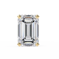 14K White Gold IGI Certified Emerald Cut Solitaire Stud Earrings, 4 Prong, D-E Color, VVS/VS Clarity