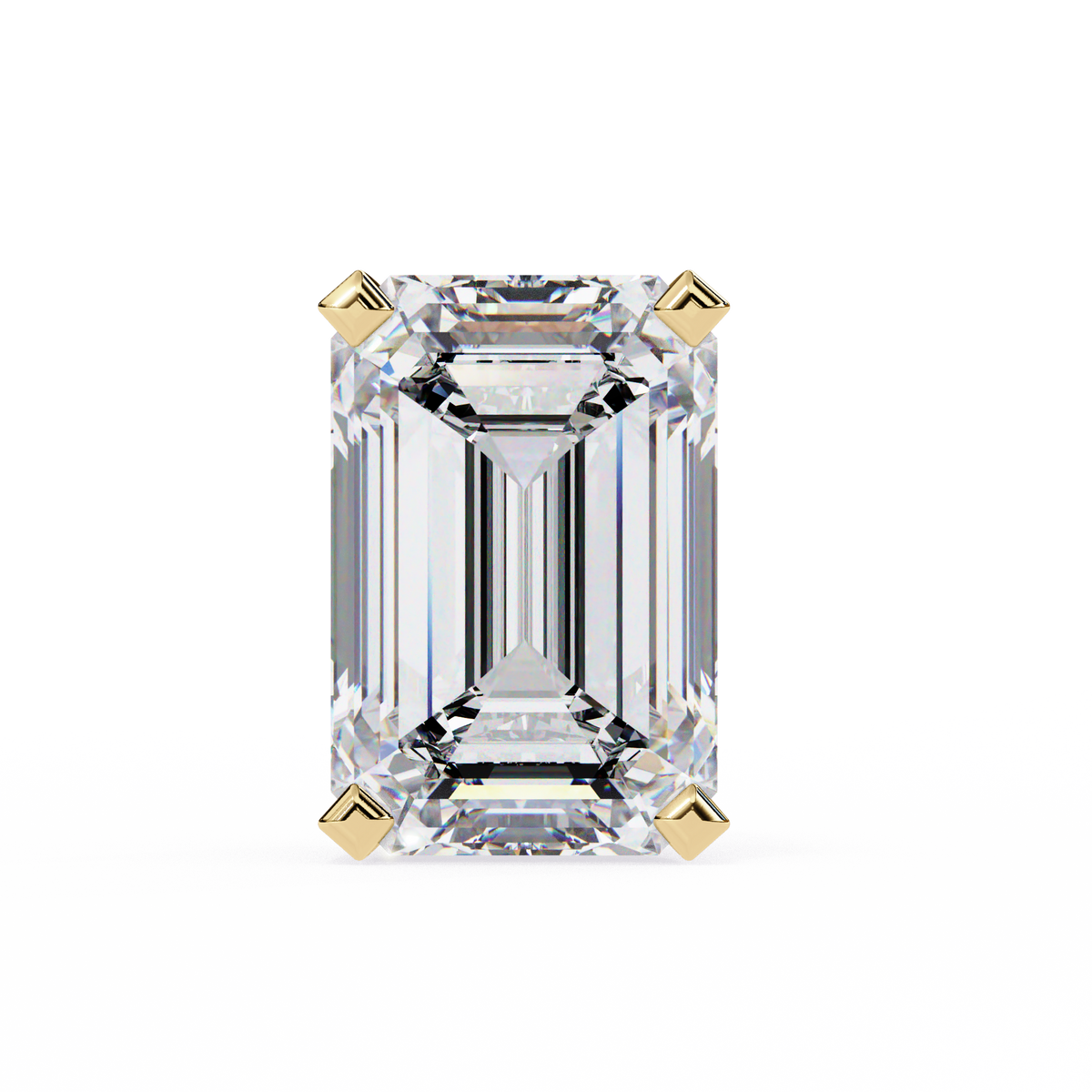 14K White Gold IGI Certified Emerald Cut Solitaire Stud Earrings, 4 Prong, D-E Color, VVS/VS Clarity
