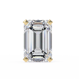 14K White Gold IGI Certified Emerald Cut Solitaire Stud Earrings, 4 Prong, D-E Color, VVS/VS Clarity