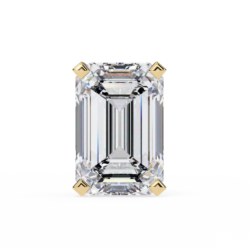 14K White Gold IGI Certified Emerald Cut Solitaire Stud Earrings, 4 Prong, D-E Color, VVS/VS Clarity