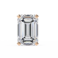 14K White Gold IGI Certified Emerald Cut Solitaire Stud Earrings, 4 Prong, D-E Color, VVS/VS Clarity