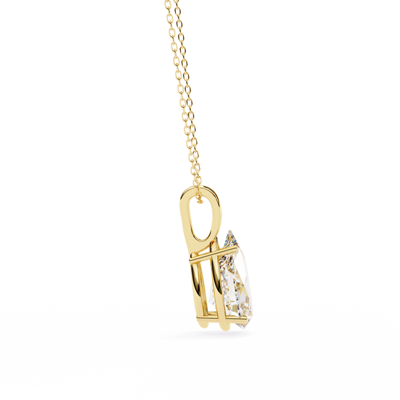 14K White Gold IGI Certified Pear Shape Diamond Solitaire Pendant – D-E Color, VVS–VS Clarity, Classic Bail
