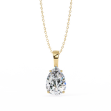 14K White Gold IGI Certified Pear Shape Diamond Solitaire Pendant – D-E Color, VVS–VS Clarity, Classic Bail