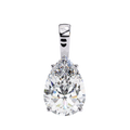 14K White Gold IGI Certified Pear Shape Diamond Solitaire Pendant – D-E Color, VVS–VS Clarity, Classic Bail