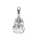 14K White Gold IGI Certified Pear Shape Diamond Solitaire Pendant – D-E Color, VVS–VS Clarity, Classic Bail
