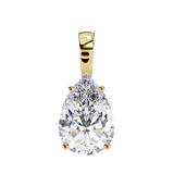 14K White Gold IGI Certified Pear Shape Diamond Solitaire Pendant – D-E Color, VVS–VS Clarity, Classic Bail
