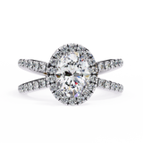 14k IGI certified oval ring with E-F color VVS-VS clarity diamonds 92