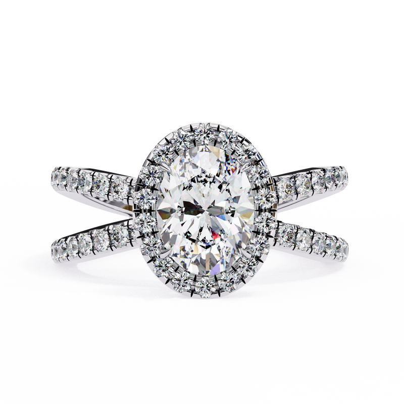 14k IGI certified oval ring with E-F color VVS-VS clarity diamonds 92