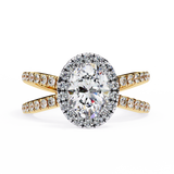 14k IGI certified oval ring with E-F color VVS-VS clarity diamonds 92