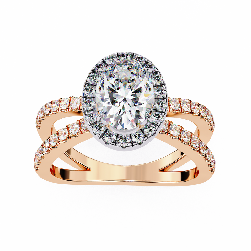 14k IGI certified oval ring with E-F color VVS-VS clarity diamonds 92
