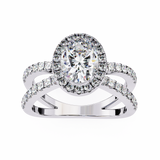 14k IGI certified oval ring with E-F color VVS-VS clarity diamonds 92