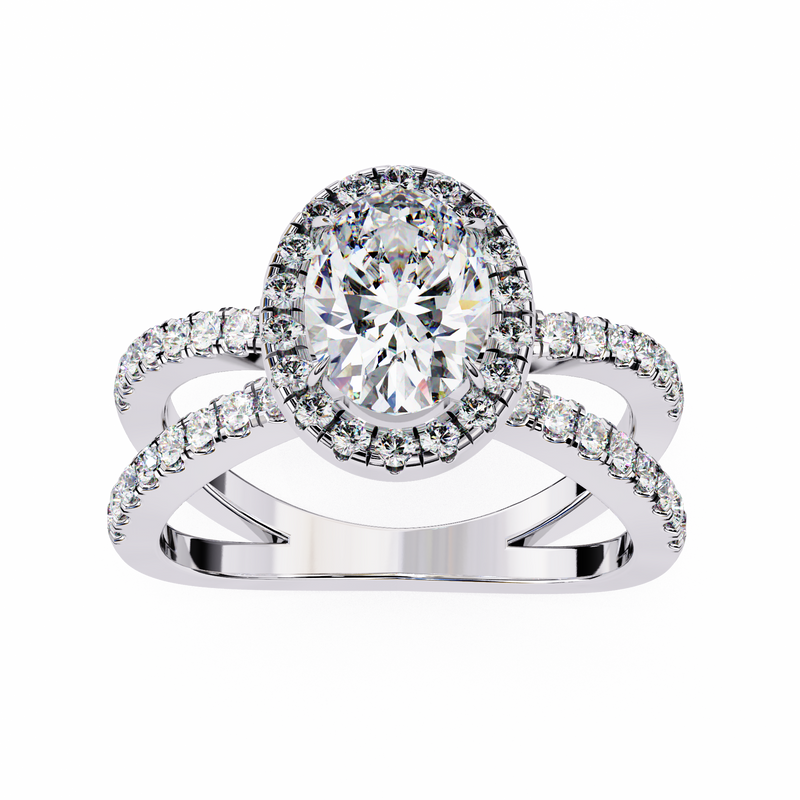 14k IGI certified oval ring with E-F color VVS-VS clarity diamonds 92