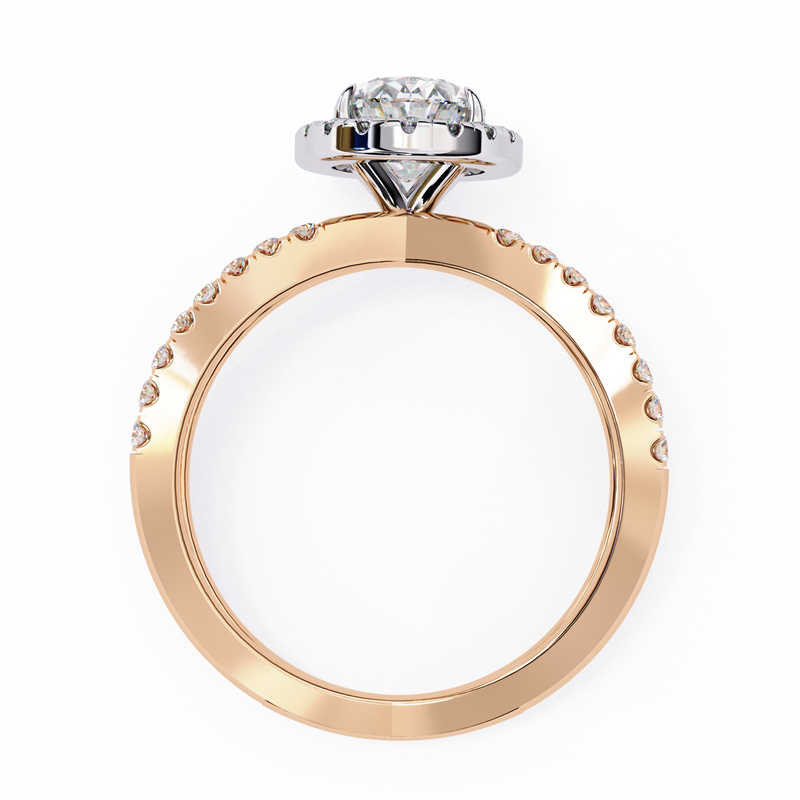 14k IGI certified oval ring with E-F color VVS-VS clarity diamonds 92