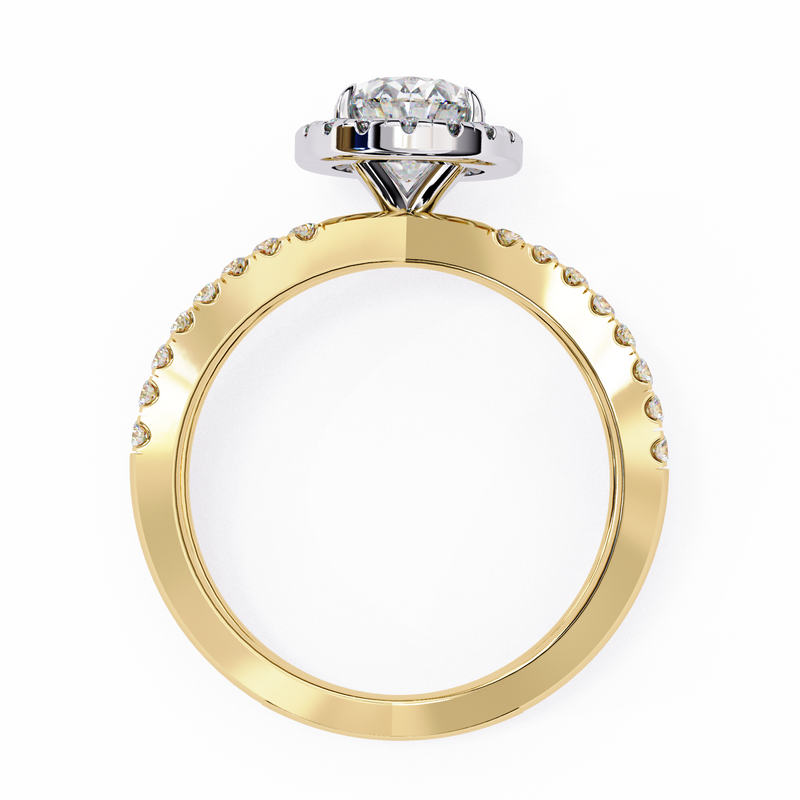 14k IGI certified oval ring with E-F color VVS-VS clarity diamonds 92