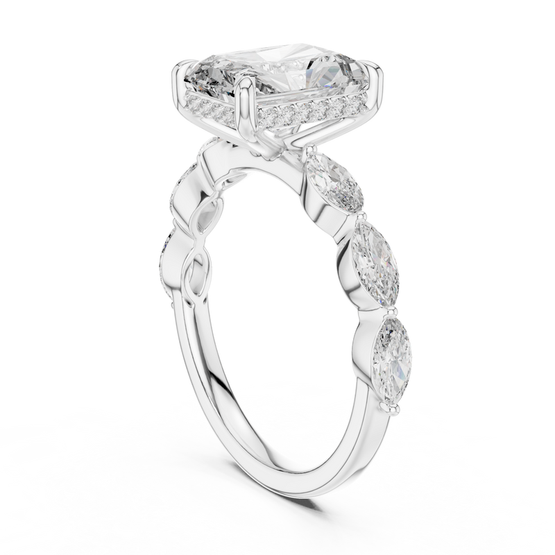 Ladies Ring 9#10006L_02 - White Gold - Image