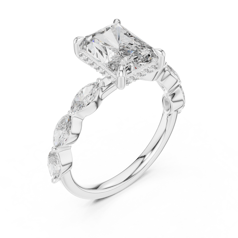 Ladies Ring 9#10006L_02 - White Gold - Image