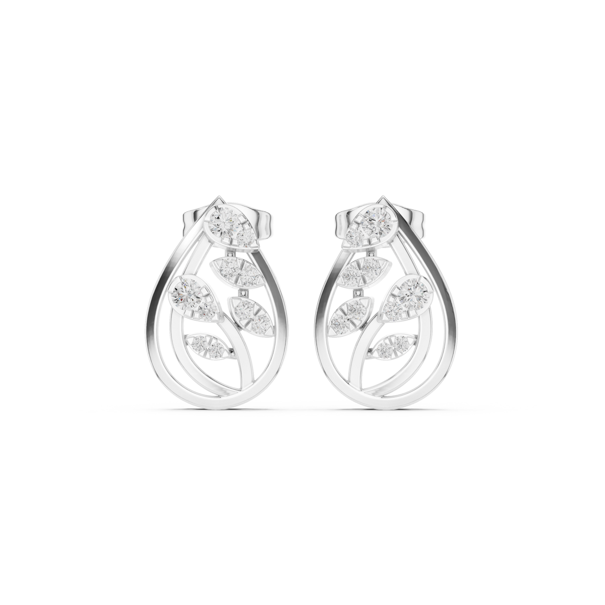 Earring 9#10015PE@7 - White Gold - Image