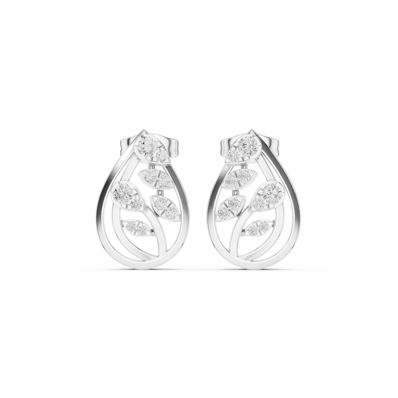 Earring 9#10015PE@7 - White Gold - Image