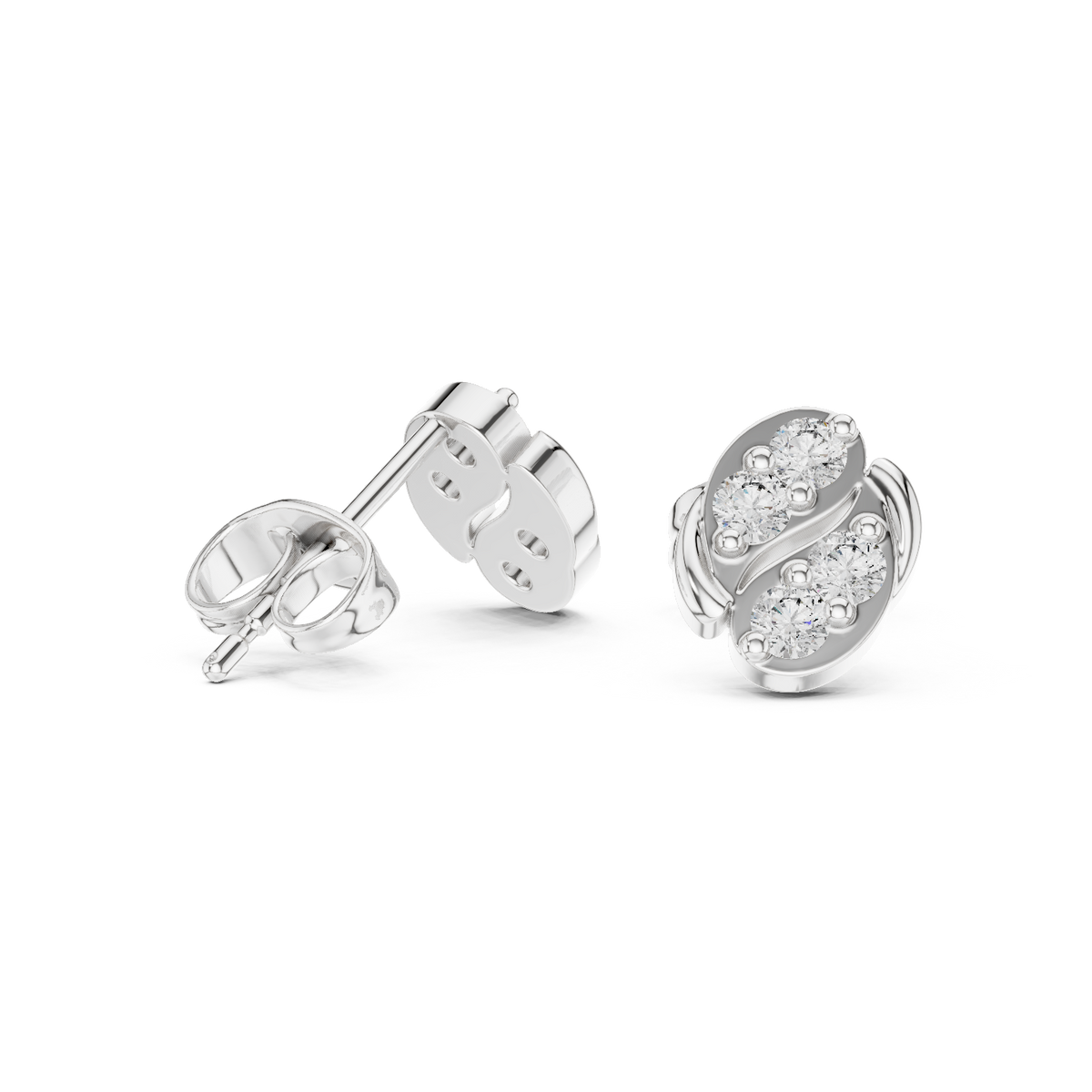 Earring 9#10022E - White Gold - Image