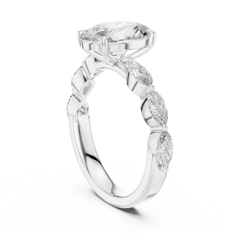 Ladies Ring 9#10031L_SS9@7 - White Gold - Image