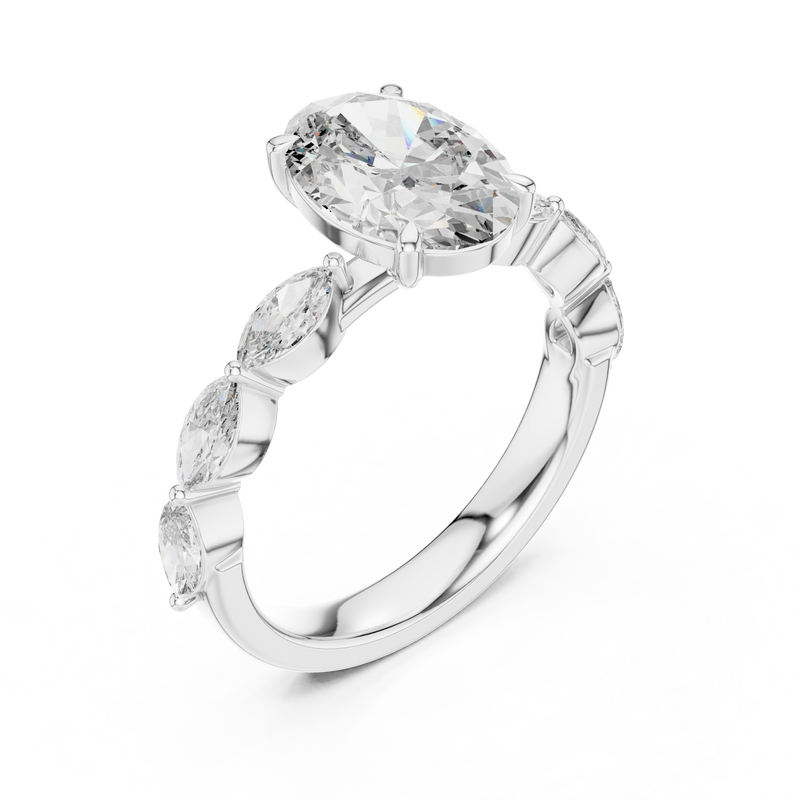 Ladies Ring 9#10031L_SS9@7 - White Gold - Image