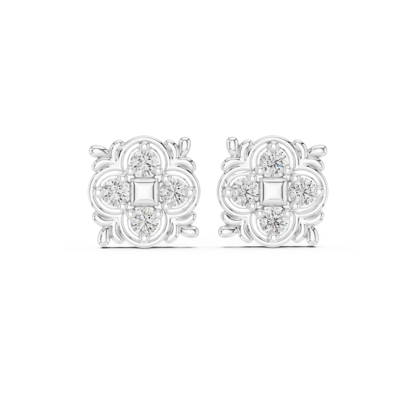 Earring 9#10044E - White Gold - Image